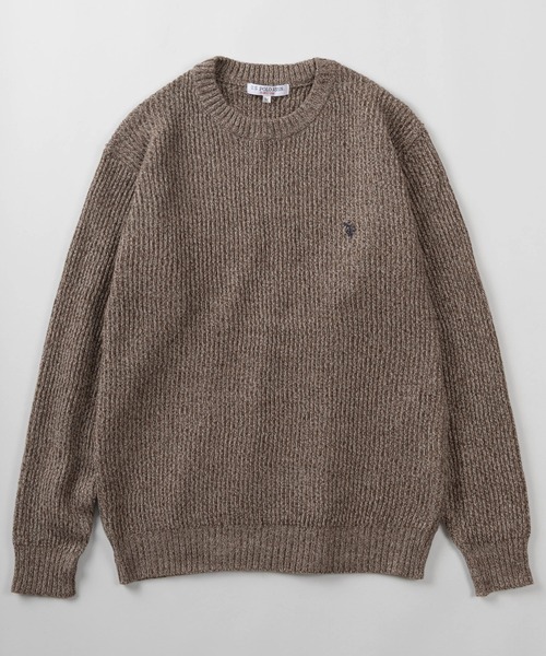 U.S. POLO ASSN.(ユーエスポロアッスン)の「【80】【U.S. POLO ASSN./ユーエスポロアッスン】メランジ クルーネックニット/ミックスニット/ローゲージ/畦編み/ざっくり/ユニセックス/レディース/メンズ(ニット/セーター・メンズ・ネイビー/アイボリー/ブルー/ブラウン/ワイン/ブラック・M/L)」の17枚目の写真
