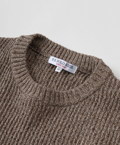 U.S. POLO ASSN.(ユーエスポロアッスン)の「【80】【U.S. POLO ASSN./ユーエスポロアッスン】メランジ クルーネックニット/ミックスニット/ローゲージ/畦編み/ざっくり/ユニセックス/レディース/メンズ(ニット/セーター・メンズ・ネイビー/アイボリー/ブルー/ブラウン/ワイン/ブラック・M/L)」の20枚目の写真