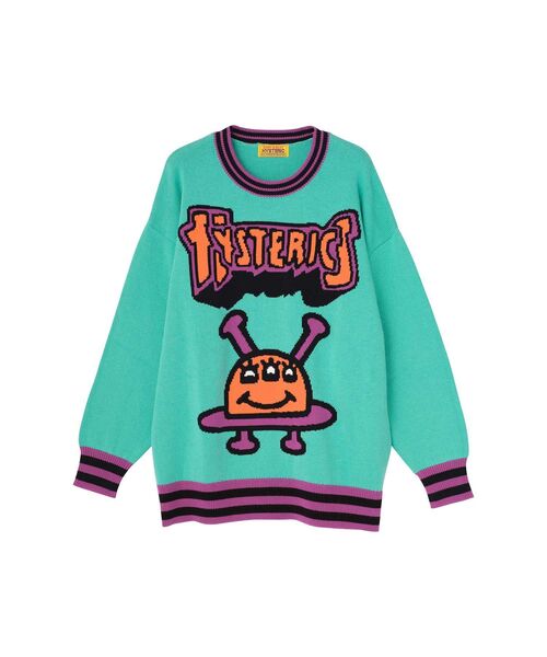 HYSTERIC GLAMOUR(ヒステリックグラマー)の「HYSTERIC UFO編込 セーター(ニット/セーター・レディース・ブルー/グリーン/ブラック・FREE)」の3枚目の写真