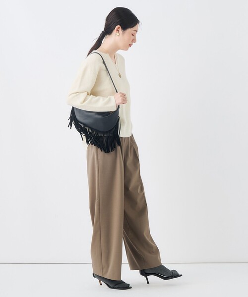 NOLLEY’S(ノーリーズ)の「【一部WEB限定サイズ】《抗ピル/防シワ》ウォッシャブルポリウール梳毛タックワイドパンツ(その他パンツ・レディース・カーキ/グレー/ブラック・36/38)」の6枚目の写真