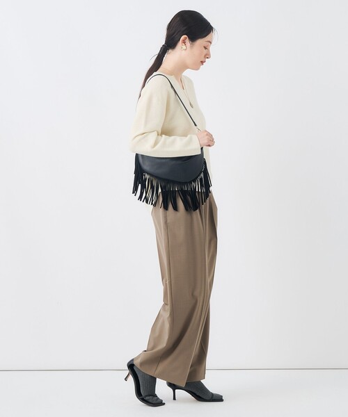 NOLLEY’S(ノーリーズ)の「【一部WEB限定サイズ】《抗ピル/防シワ》ウォッシャブルポリウール梳毛タックワイドパンツ(その他パンツ・レディース・カーキ/グレー/ブラック・36/38)」の7枚目の写真