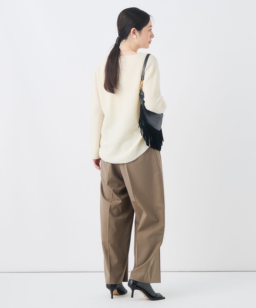 NOLLEY’S(ノーリーズ)の「【一部WEB限定サイズ】《抗ピル/防シワ》ウォッシャブルポリウール梳毛タックワイドパンツ(その他パンツ・レディース・カーキ/グレー/ブラック・36/38)」の8枚目の写真