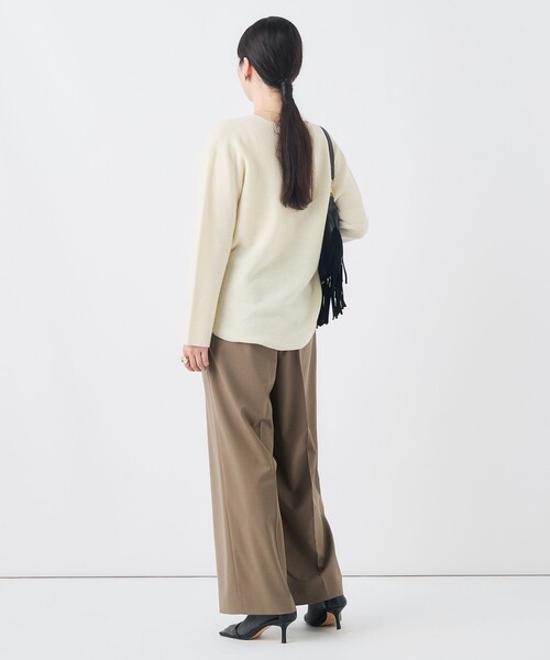 NOLLEY’S(ノーリーズ)の「【一部WEB限定サイズ】《抗ピル/防シワ》ウォッシャブルポリウール梳毛タックワイドパンツ(その他パンツ・レディース・カーキ/グレー/ブラック・36/38)」の9枚目の写真