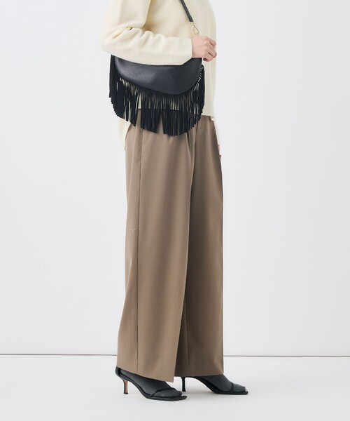 NOLLEY’S(ノーリーズ)の「【一部WEB限定サイズ】《抗ピル/防シワ》ウォッシャブルポリウール梳毛タックワイドパンツ(その他パンツ・レディース・カーキ/グレー/ブラック・36/38)」の13枚目の写真