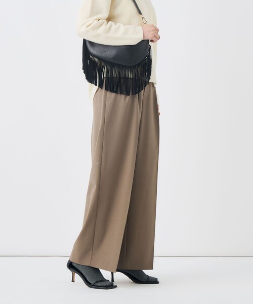 NOLLEY’S(ノーリーズ)の「【一部WEB限定サイズ】《抗ピル/防シワ》ウォッシャブルポリウール梳毛タックワイドパンツ(その他パンツ・レディース・カーキ/グレー/ブラック・36/38)」の14枚目の写真