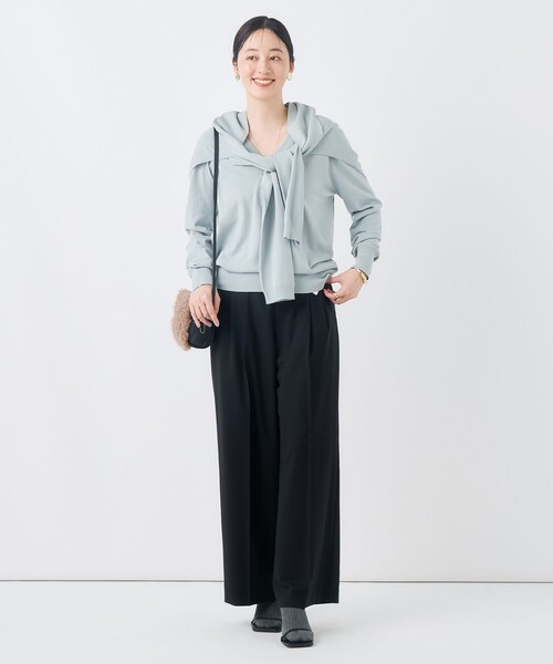 NOLLEY’S(ノーリーズ)の「【一部WEB限定サイズ】《抗ピル/防シワ》ウォッシャブルポリウール梳毛タックワイドパンツ(その他パンツ・レディース・カーキ/グレー/ブラック・36/38)」の16枚目の写真