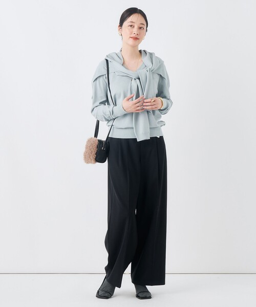 NOLLEY’S(ノーリーズ)の「【一部WEB限定サイズ】《抗ピル/防シワ》ウォッシャブルポリウール梳毛タックワイドパンツ(その他パンツ・レディース・カーキ/グレー/ブラック・36/38)」の17枚目の写真