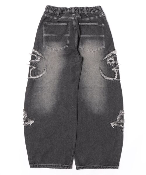 MARUKAWA（マルカワ）の「2026AW VINTAGE WASHED WIDEBAGGY CURVED DENIM フリンジダメージ ワイドバギー カーブデニムパンツ（デニムパンツ・メンズ・ブラック系その他/ブラック系その他2/ブルー系その他/ブラック系その他4/ブルー系その他2/ブラック系その他3・M/L）」の16枚目の写真