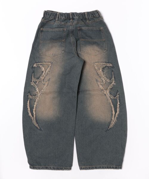 MARUKAWA（マルカワ）の「2026AW VINTAGE WASHED WIDEBAGGY CURVED DENIM フリンジダメージ ワイドバギー カーブデニムパンツ（デニムパンツ・メンズ・ブラック系その他/ブラック系その他2/ブルー系その他/ブラック系その他4/ブルー系その他2/ブラック系その他3・M/L）」の14枚目の写真
