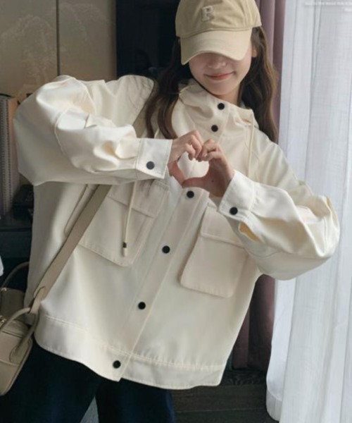 semplice(センプリチェ)の「ショートコート【韓国ファッション】(その他アウター・レディース・ホワイト・L/M/S)」の5枚目の写真