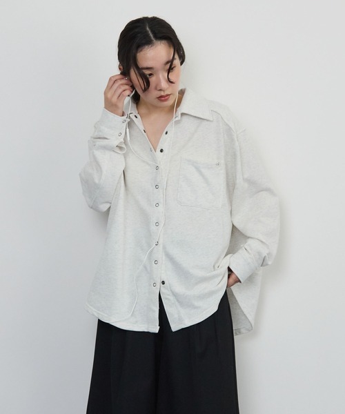 STELLA FISH(ステラフィッシュ)の「ライトスウェットオーバーシャツ(Tシャツ/カットソー・レディース・ベージュ/ブラック/オートミール・FREE)」の1枚目の写真