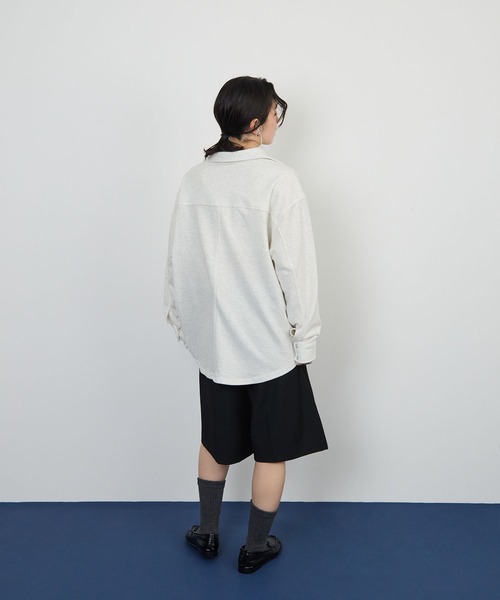 STELLA FISH(ステラフィッシュ)の「ライトスウェットオーバーシャツ(Tシャツ/カットソー・レディース・ベージュ/ブラック/オートミール・FREE)」の6枚目の写真