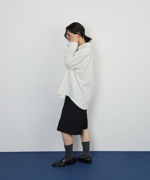 STELLA FISH(ステラフィッシュ)の「ライトスウェットオーバーシャツ(Tシャツ/カットソー・レディース・ベージュ/ブラック/オートミール・FREE)」の7枚目の写真