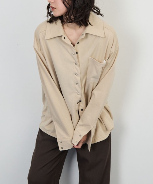 STELLA FISH(ステラフィッシュ)の「ライトスウェットオーバーシャツ(Tシャツ/カットソー・レディース・ベージュ/ブラック/オートミール・FREE)」の17枚目の写真