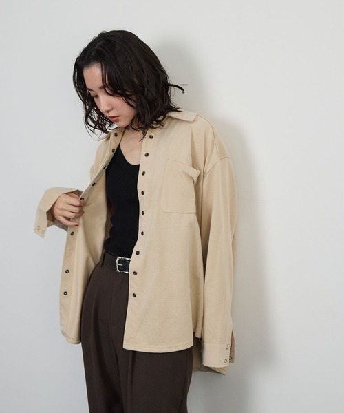 STELLA FISH(ステラフィッシュ)の「ライトスウェットオーバーシャツ(Tシャツ/カットソー・レディース・ベージュ/ブラック/オートミール・FREE)」の19枚目の写真