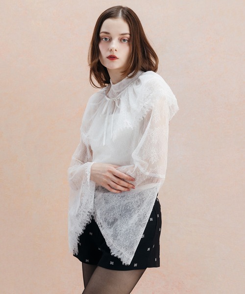 EIMY ISTOIRE(エイミーイストワール)の「BELL SLEEVE LACE BLOUSE(シャツ/ブラウス・レディース・ホワイト/ブラック・FREE)」の13枚目の写真