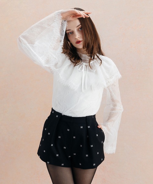 EIMY ISTOIRE(エイミーイストワール)の「BELL SLEEVE LACE BLOUSE(シャツ/ブラウス・レディース・ホワイト/ブラック・FREE)」の15枚目の写真