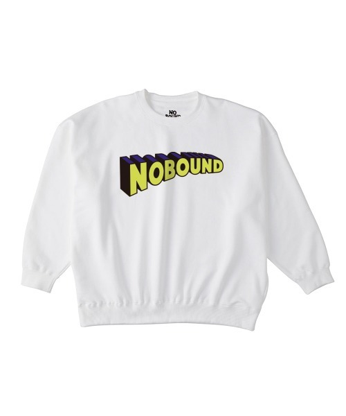NOBOUND(ノーバウンド)の「NOBOUND(ノーバウンド) トレーナー スウェット 裏毛 3Dロゴ プリント ビッグシルエット メンズ レディース ユニセックス(スウェット・メンズ・ホワイト/ブラック/ヘザーグレー/ダークブルー・M/L/XL)」の2枚目の写真