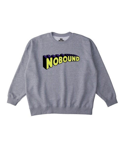 NOBOUND(ノーバウンド)の「NOBOUND(ノーバウンド) トレーナー スウェット 裏毛 3Dロゴ プリント ビッグシルエット メンズ レディース ユニセックス(スウェット・メンズ・ホワイト/ブラック/ヘザーグレー/ダークブルー・M/L/XL)」の3枚目の写真