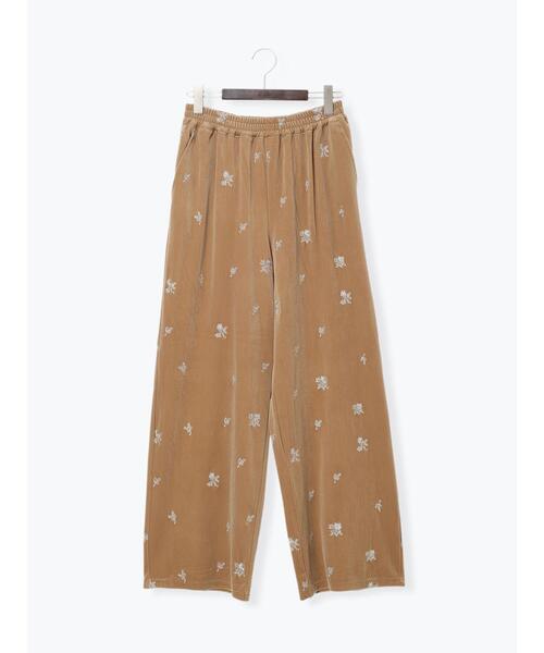 Te chichi（テチチ）の「花柄刺繍ベロアイージーパンツ（その他パンツ・レディース・ブラック/ベージュ・F）」の9枚目の写真