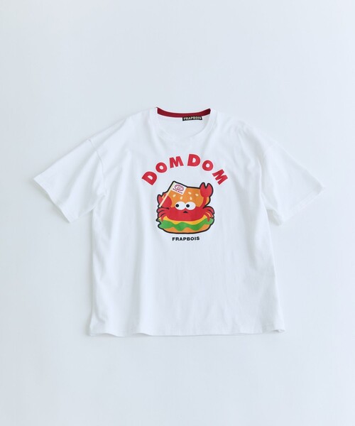 FRAPBOIS（フラボア）の「《DOMDOMコラボ》バーガーTシャツ（Tシャツ/カットソー・レディース・ホワイト/ネイビー・1/2）」の3枚目の写真