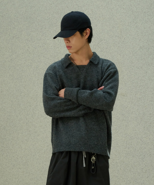 DESIRED(デシレッド)の「CHUNKY レイヤードカラー ニット-FFSK5212D09(ニット/セーター・レディース・ダークグレー・MEDIUM/X-LARGE/LARGE)」の4枚目の写真