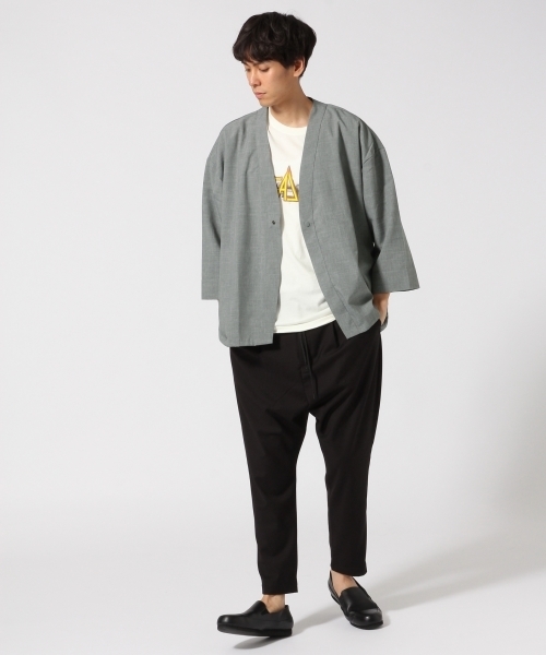 HARE（ハレ）の「フハク1ボタンシャツカーデ（HARE）（カーディガン/ボレロ・メンズ・ブラック/ネイビー/トップグレー・MEDIUM/SMALL）」の14枚目の写真