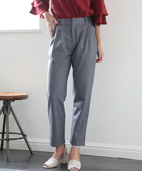 Denime(ドゥニーム)の「2タック無地フランネルパンツ(その他パンツ・レディース・グレー/ブラック・SMALL/MEDIUM)」の1枚目の写真