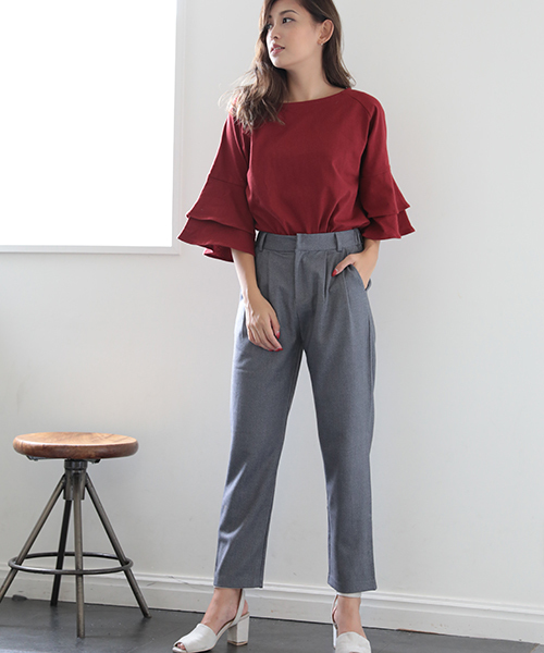 Denime(ドゥニーム)の「2タック無地フランネルパンツ(その他パンツ・レディース・グレー/ブラック・SMALL/MEDIUM)」の20枚目の写真