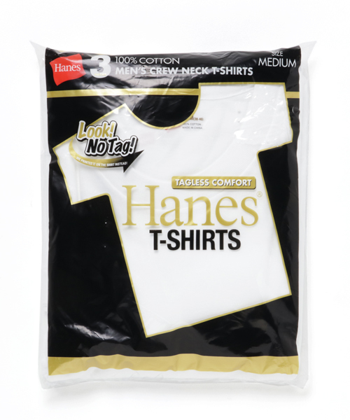 HANES(ヘインズ)の「【HANES/ヘインズ】【汗をかいてもサラっと】ゴールドラベル 3枚組 パックT 交編素材 プレミアムコットン(Tシャツ/カットソー・メンズ・ホワイト・X-LARGE/MEDIUM/LARGE/SMALL)」の1枚目の写真