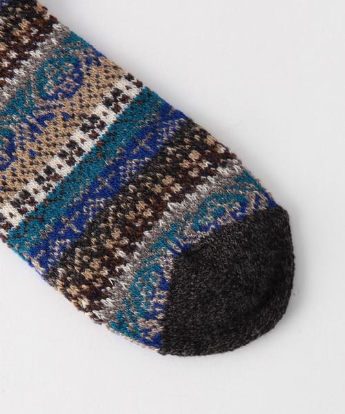 green label relaxing（グリーンレーベルリラクシング）の「[アノニマスイズム]BC ANONYMOUS F/ISLE CREW ソックス（ソックス/靴下・メンズ・ダークグレー/ブラウン/ネイビー・FREE）」の6枚目の写真