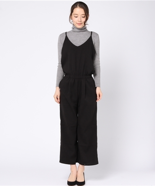 Pierrot（ピエロ）の「スエードタッチ キャミオールインワン（つなぎ/オールインワン・レディース・ダークカーキ/ベージュ/ブラック/ブラウン・M/L）」の5枚目の写真