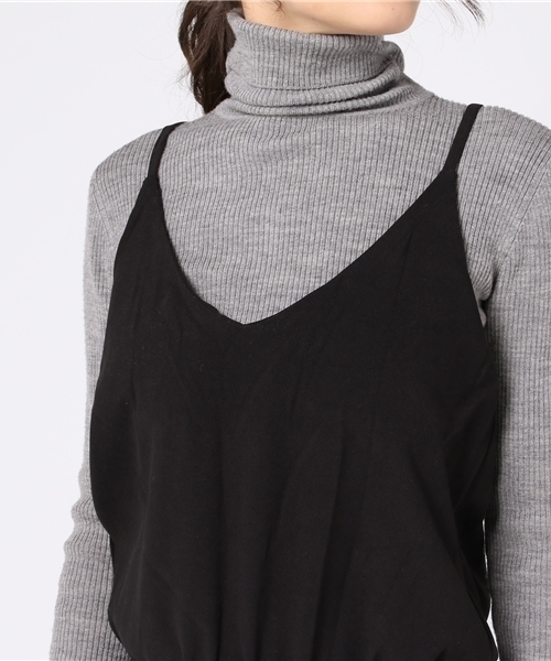 Pierrot（ピエロ）の「スエードタッチ キャミオールインワン（つなぎ/オールインワン・レディース・ダークカーキ/ベージュ/ブラック/ブラウン・M/L）」の8枚目の写真