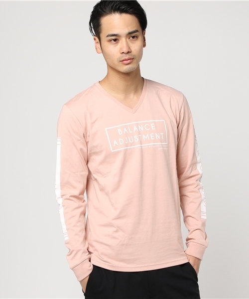 MK MICHEL KLEIN HOMME （エムケーミッシェルクランオム）の「ロングスリーブプリントTシャツ（Tシャツ/カットソー・メンズ・ホワイト/ピンク・LARGE/MEDIUM）」の2枚目の写真