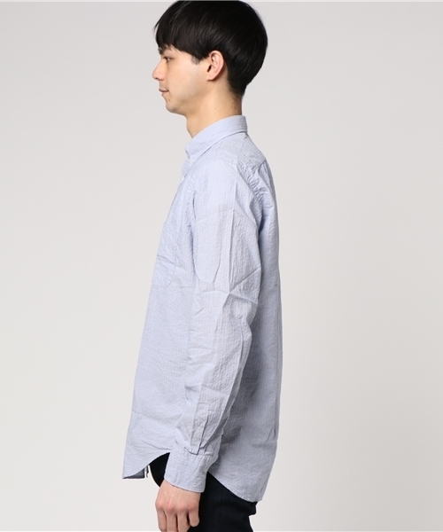 Hartford（ハートフォード）の「HARTFORD　ストライプボタンダウンシャツ（シャツ/ブラウス・メンズ・サックスブルー/ネイビー・MEDIUM/LARGE）」の3枚目の写真