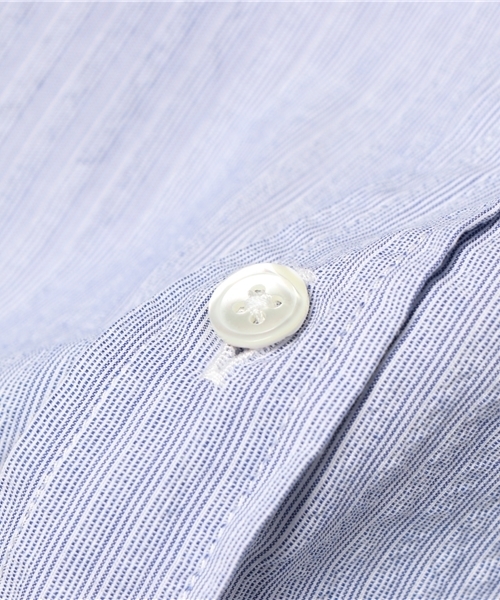 Hartford（ハートフォード）の「HARTFORD　ストライプボタンダウンシャツ（シャツ/ブラウス・メンズ・サックスブルー/ネイビー・MEDIUM/LARGE）」の8枚目の写真