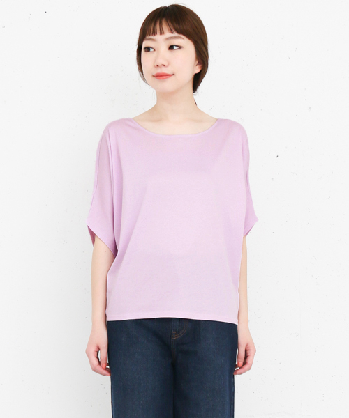 KBF+（ケービーエフプラス）の「KBF+ 2wayドルマンカットPO（Tシャツ/カットソー・レディース・オフホワイト/ブルー系その他/パープル系その他・ONE）」の4枚目の写真
