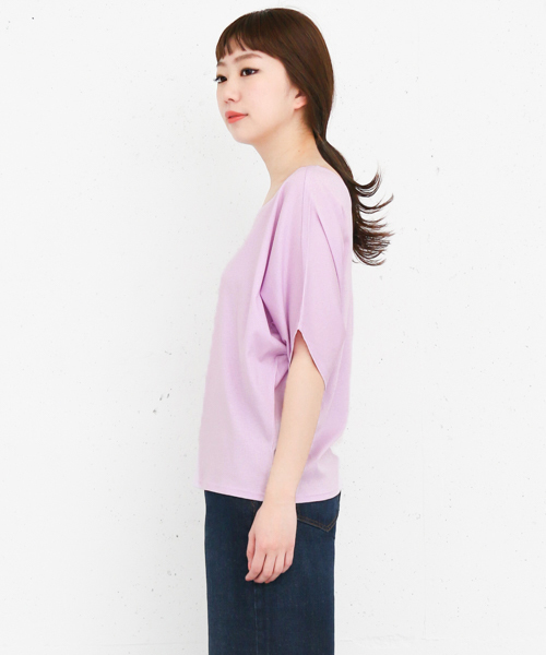 KBF+（ケービーエフプラス）の「KBF+ 2wayドルマンカットPO（Tシャツ/カットソー・レディース・オフホワイト/ブルー系その他/パープル系その他・ONE）」の5枚目の写真