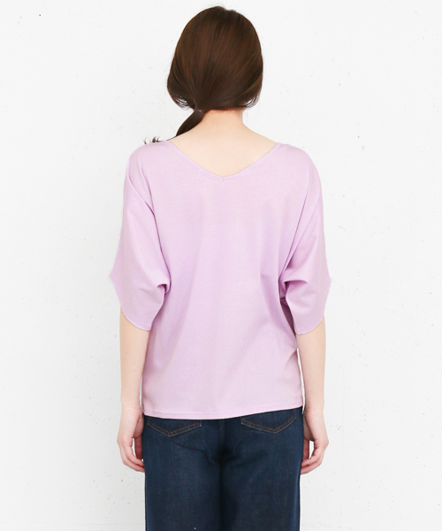 KBF+（ケービーエフプラス）の「KBF+ 2wayドルマンカットPO（Tシャツ/カットソー・レディース・オフホワイト/ブルー系その他/パープル系その他・ONE）」の6枚目の写真