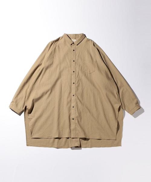 JIEDA(ジエダ)の「<JieDa> C/W OVER SHIRT/シャツ(シャツ/ブラウス・メンズ・ブラック/ベージュ・1/2)」の1枚目の写真