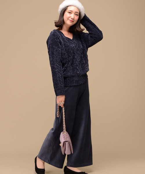 natural couture（ナチュラルクチュール）の「モールヤーンケーブルニット（ニット/セーター・レディース・オフホワイト/ピンク/ネイビー/イエロー・FREE）」の16枚目の写真