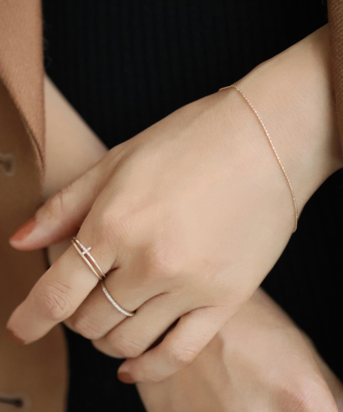 Spick & Span（スピックアンドスパン）の「クロスダイヤモチーフリングK10（リング・レディース・ゴールド・13/11/7/FREE/15 ）」の5枚目の写真