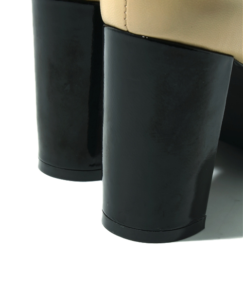 NANO universe（ナノユニバース）の「キャップトゥ太ヒールパンプス（パンプス・レディース・ピンクベージュ/ブラック・36/37/38）」の8枚目の写真