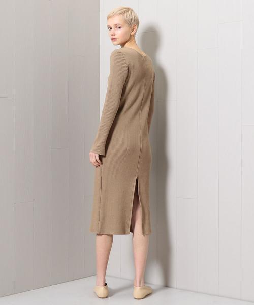 H beauty & youth リブロングドレス　brown H beauty & youth リブロングドレス brown H beauty & youth