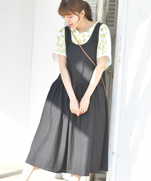 rps（アールピーエス）の「ノースリーブワンピース（ワンピース・レディース・マスタード/ストライプ/オリーブ/ブラック/ブルー・M）」の2枚目の写真