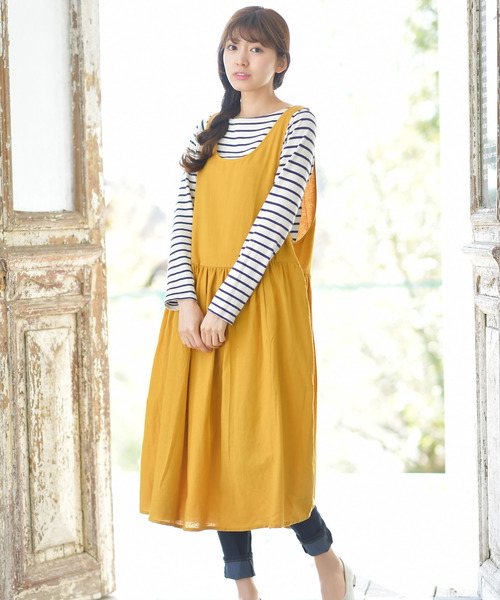 rps（アールピーエス）の「ノースリーブワンピース（ワンピース・レディース・マスタード/ストライプ/オリーブ/ブラック/ブルー・M）」の15枚目の写真