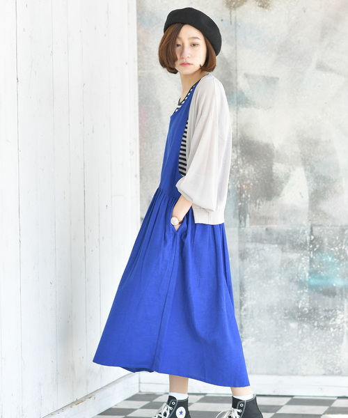 rps（アールピーエス）の「ノースリーブワンピース（ワンピース・レディース・マスタード/ストライプ/オリーブ/ブラック/ブルー・M）」の16枚目の写真