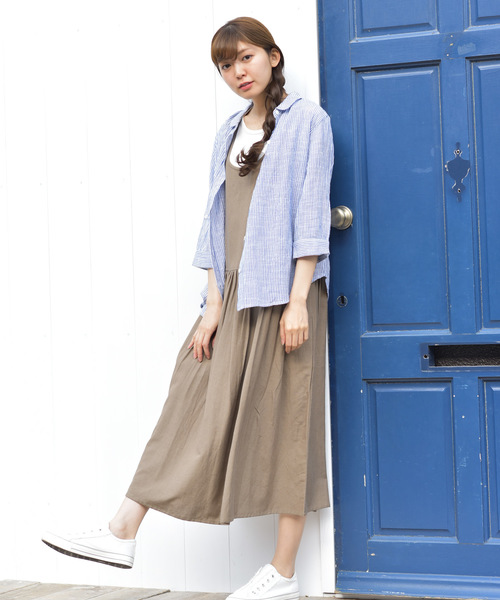 rps（アールピーエス）の「ノースリーブワンピース（ワンピース・レディース・マスタード/ストライプ/オリーブ/ブラック/ブルー・M）」の8枚目の写真