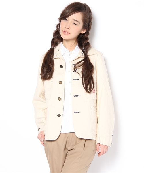 BEAMS BOY（ビームスボーイ）の「○HEAD LIGHT / オフツイル ワークコート（カバーオール・レディース・ホワイト・ONE SIZE）」の5枚目の写真