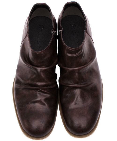 ８(eight)（エイト）の「くしゅくしゅ加工 ショートブーツ PUレザー スリッポン（ブーツ・メンズ・ブラック/ダークブラウン/ブラウン・25.5cm/26.0cm/26.5cm/27.0cm）」の21枚目の写真